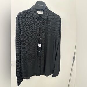 Saint Laurent - Shirt In Dotted Crepe De Chine